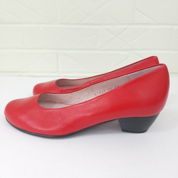 Zeddea Red Sheep Leather Bienvenida Round Toe Block Heel Cabin Shoes Comfort 6 - Picture 5 of 11